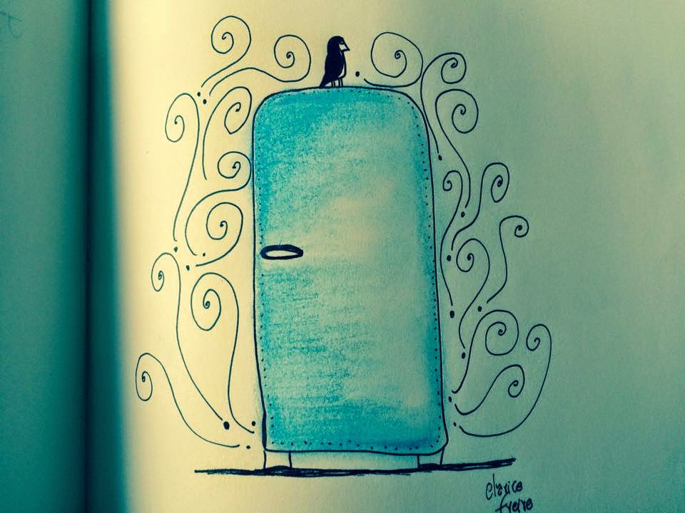 A nice drawing of a freezerless refrigerator